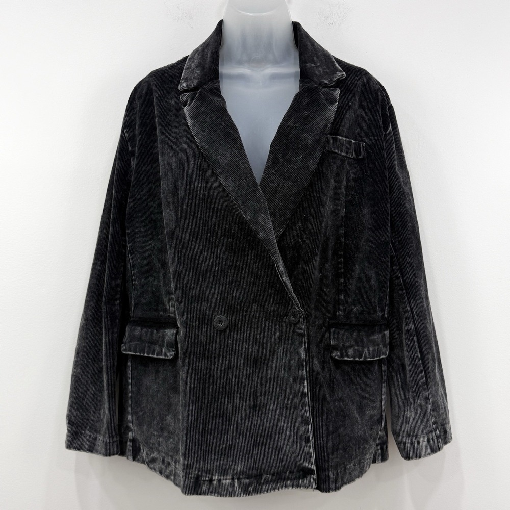 POL Corduroy Jacket Womens S Acid Wash Grunge Boho Country Western Oversized